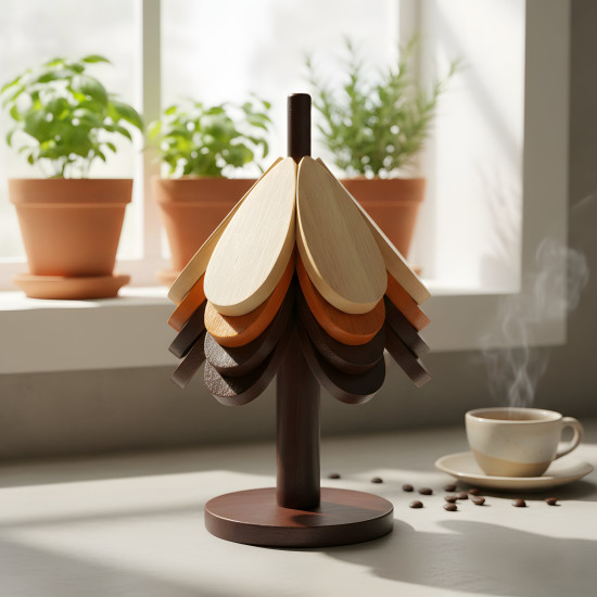 Wooden Coaster - 4 Pcs